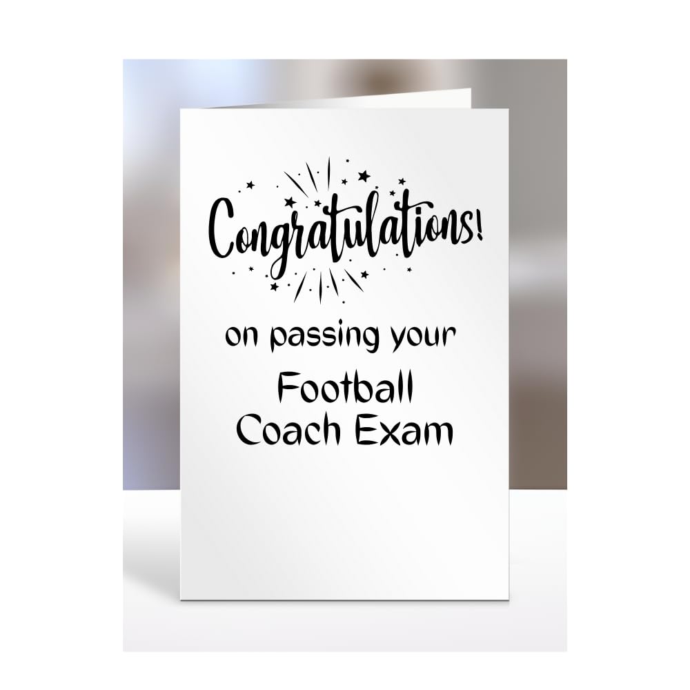 Congratulations on passing your Football Coach exam card, gifts for men, women, friend, colleague, boss, manager, presents for christmas, A5-244b_33