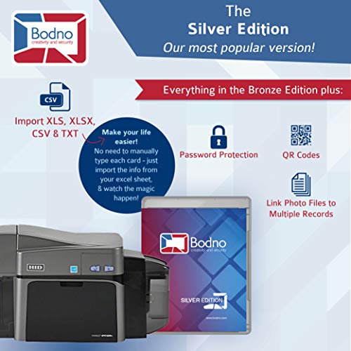 Fargo Dtc1250E Dual Sided Id Card Printer & Complete Supplies Package With Silver Edition Bodno Software #TOP2