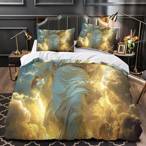 Housse de couette Jésus parure de lit spirituelle 3 pièces 260x220 - 4