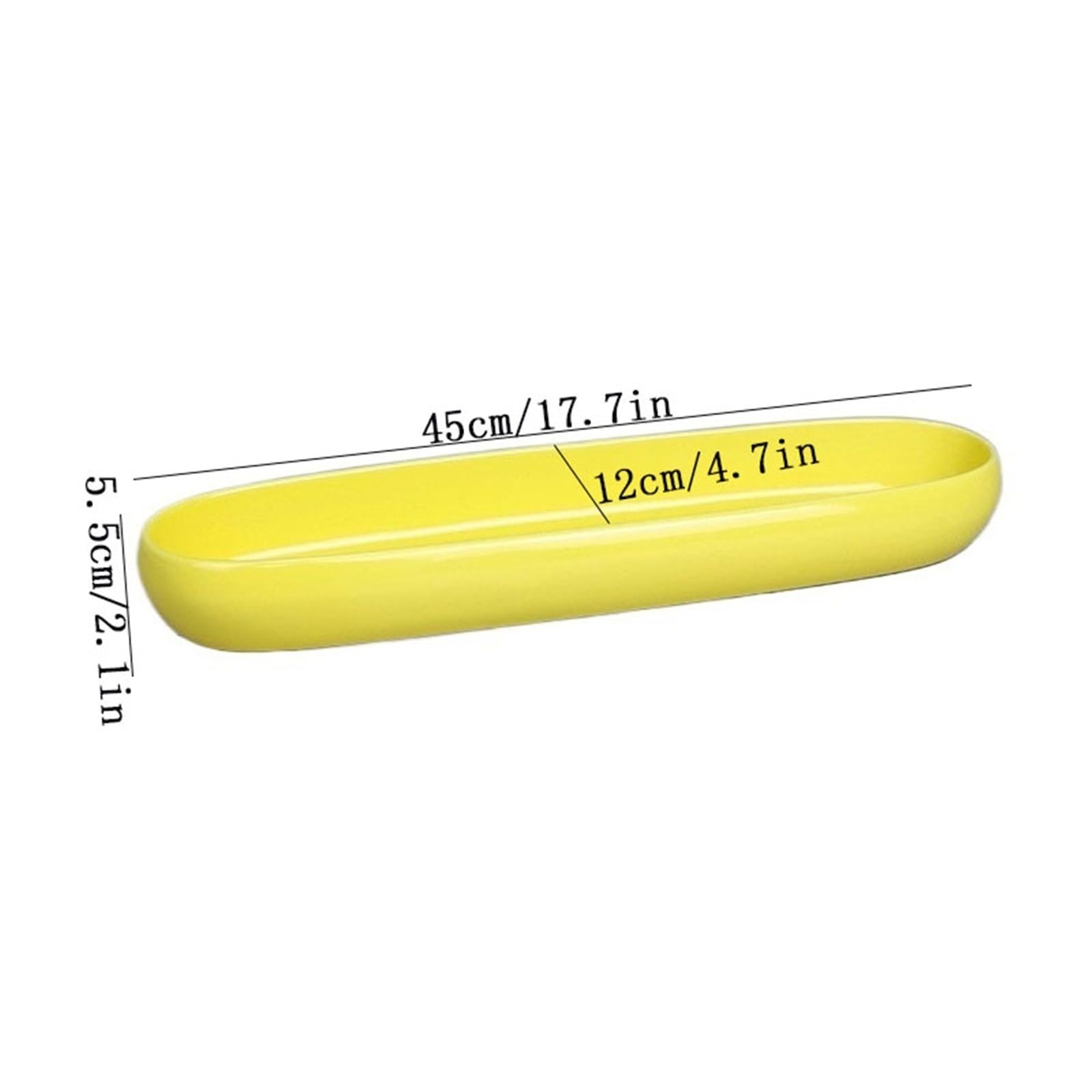 Soucoupes pour Plantes Soucoupe Ovale allongée for compositions Florales, bac de récupération en céramique for Plantes Jardin(Yellow)