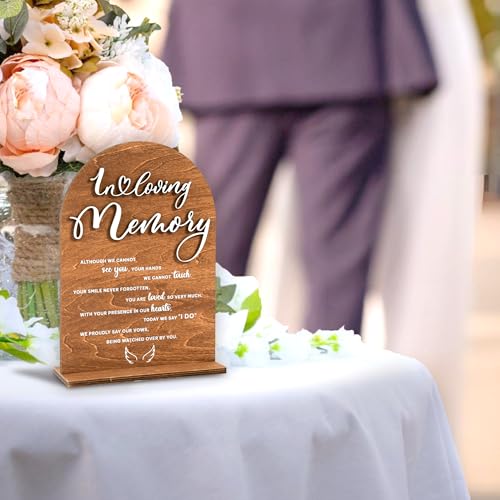 Stofinity In Loving Memory Wedding Sign - Wedding Memorial Sign, Wooden Memory Table Sign For Wedding Reception Decorations, In Loving Memory Plaque Wedding Signage, Rustic Wedding Memorial Decor - Thumbnail 6