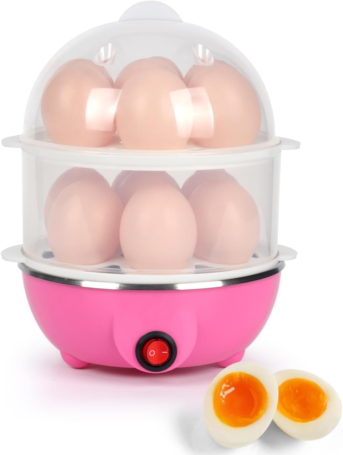350W Electric Egg Cooker with 14 Egg Capacity, Double Layer Egg Boiler, Automatic Shut Off Egg Steamer, Multifunction Cooker for Eggs, Milk & Food Heating, Fast Cooking. (14 Egg Capacity)-image-30