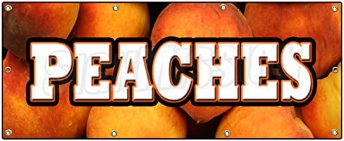 36"x96" Peaches Banner Sign Peach Fruit Stand Market New Signs Produce Farmers