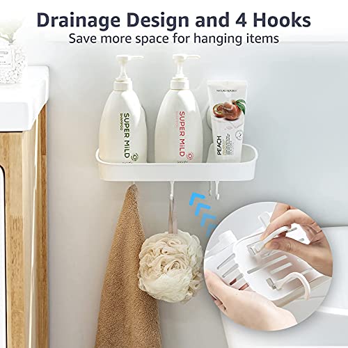 Bathroom & Kitchen Storage Set 2 Pcs, Toothbrush Holder + Shower Caddy, Suction Cup Organizer For Toothbrush, Toothpaste, Spice Jar, Condiment, Drill-Free Removable #TOP5