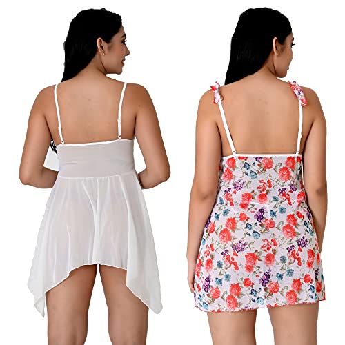 Image of Net Lace Women`s Babydoll Lingerie Dress for Honeymoon Night S-3XL