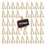 70 Pack 6.3' Mini Wooden Easel for Painting, A-Frame Tabletop Art Display Easel, for Craft Projects, Weddings, Parties, Versatile Canvas Holder for Small Canvases, Business Cards, Signs, Photos