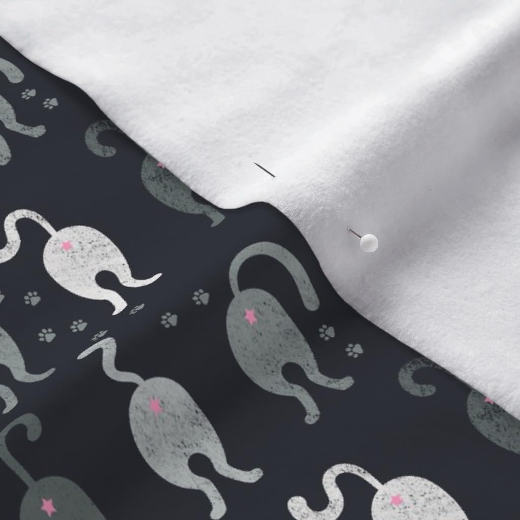 Spoonflower Fabric - Cat Butts Cats Gray Kitty Kitten Animal Pets Printed on Polartec(R) Fleece Fabric by The Yard - Sewing Blankets Loungewear and No-Sew Projects