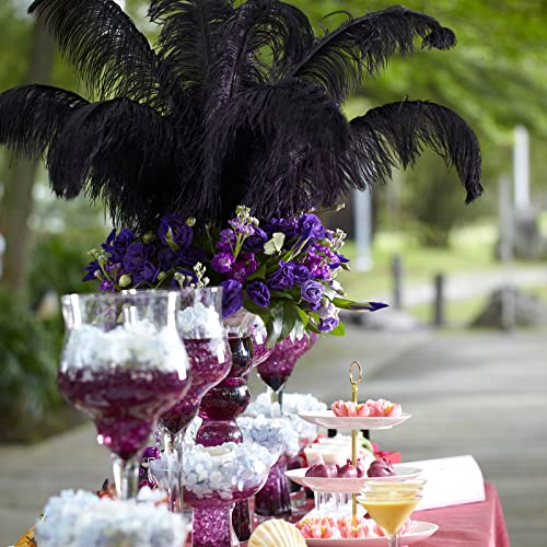 Quefe 30Pcs Black Ostrich Feathers, Natural Feathers Plumes 10-12 Inch (25-30Cm) Bulk For Decorations Crafts Vase Wedding Party Centerpiece Flower Arrangement Home Decoration #TOP5