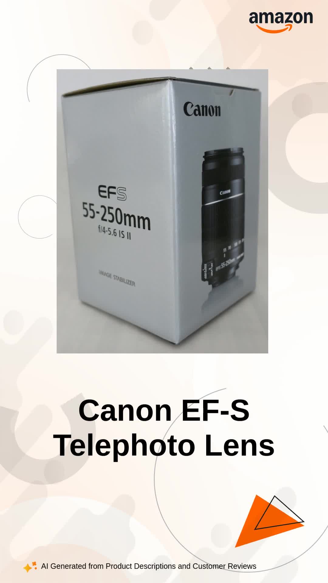 Canon EF-S 55-250mm 1:4-5.6 IS II ズームレンズ Canon Ef-S 55-250Mm F/4-5.6 is Ii Telephoto Zoom Lens for DSLR