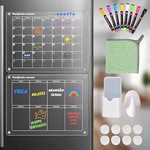 Monvara 2x Magnettafel Wochenplaner Monatsplaner Set