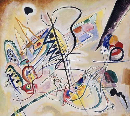 Cuadro en lienzo de Kandinsky Obertura Musical Cuña Púrpura de 60x90cm para pared