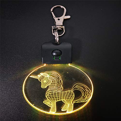 Animal Llavero Forma Acrílico Luz de Noche Lámpara de Mesa Iluminación Color Decoración Regalo y batería de Litio