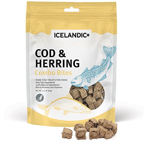 Icelandic+ Plus Cod & Herring Combo Bites Dog Treat 3.0-Oz Bag #TOP5