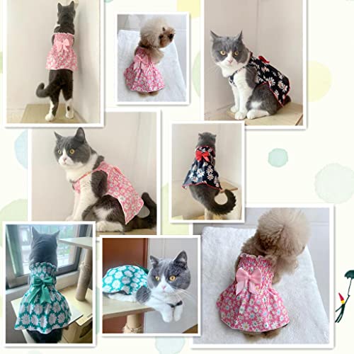 Albrost 4 Pcs Dog Bow-Knot Floral Dress, Pet Princess Dresses For Small Girl Dog, Braces Suspender Skirt, Puppy Summer Sundress Doggy Outfit Dogs Cats Rabbits (Small) #TOP7