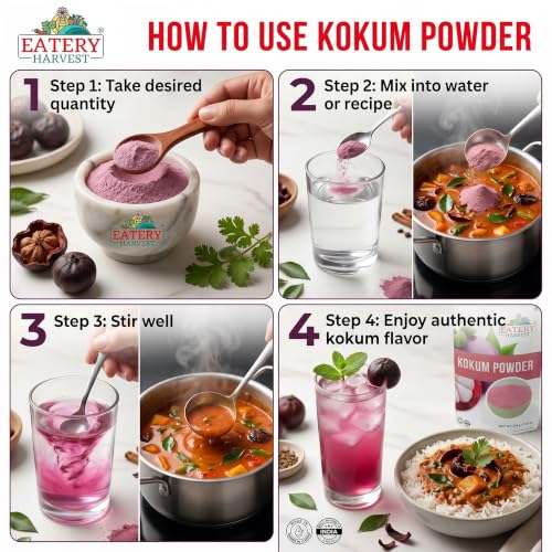Image of Kokum (aamsul) Powder, 200g, No Added Sugar, Natural Souring Agent for Beverages, Curries