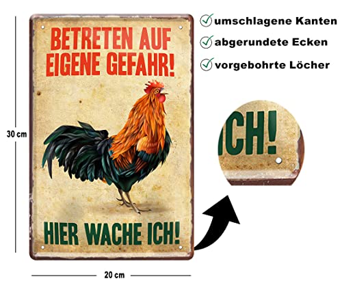 schilderkreis24 Lustiger Spruch “Betreten auf eigene Gefahr“ Deko Geschenkidee Hühnerstall Witziges Geschenk Geburtstag… – Bild 3