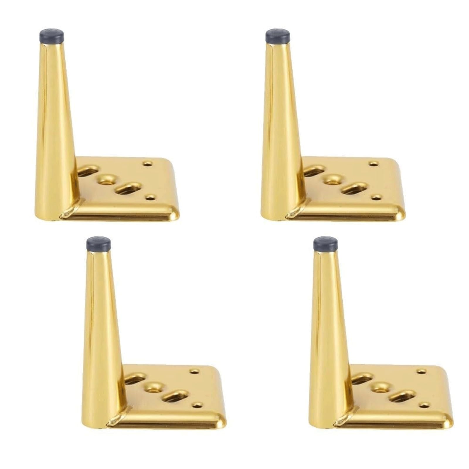 UYHBCNQD 4Pcs Furniture Legs Set Replacement Legs Triangle Furniture Foot Iron Support Legs Table Leg Extenders Rubber Mat Bench Legs(Gold,13cm)
