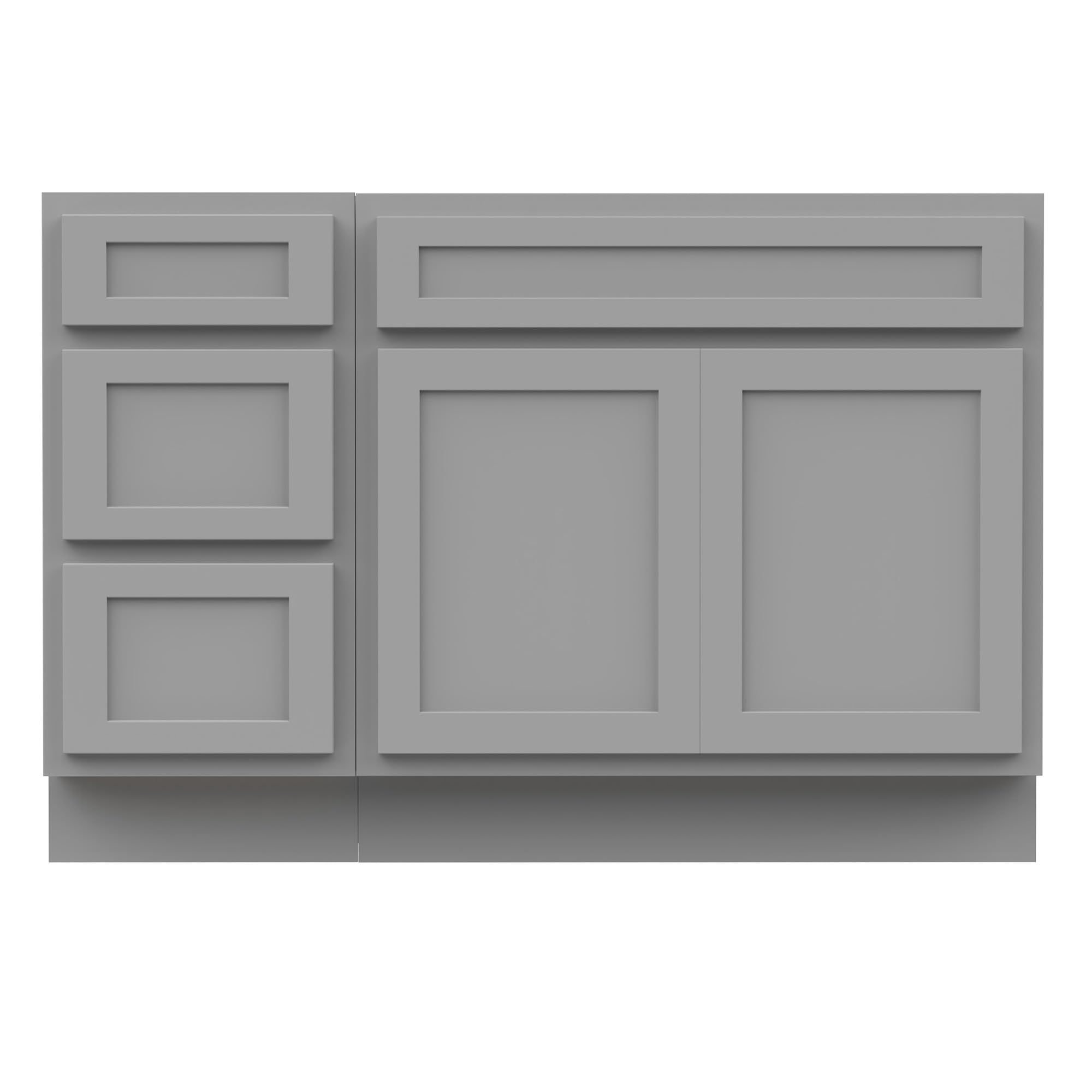 Vanity Art 51 inch Bathroom Vanity with Double Shutter Door, Wood Bathroom Vanity Cabinet with Soft Closing Shaker Drawer, Sturdy Floor Mounted