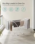 SONGMICS Sac à linge, sac à linge métallique, pliable, espace-sauvetage, Airer à plat, avec 2 Mouettes, Utilisation intérieure à l'extérieur, Vêtements de draps, Blanc ULLR540W01