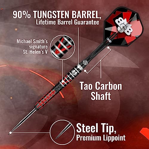Shot! Darts Michael Smith Defiant Center Weighted 90% Tungsten Pro Throwing Darts Steel Tip Set Professional Made in New Zealand Designed Dart Flights for Women & Men Metal Tip Bar Darts for Adults - Image 3