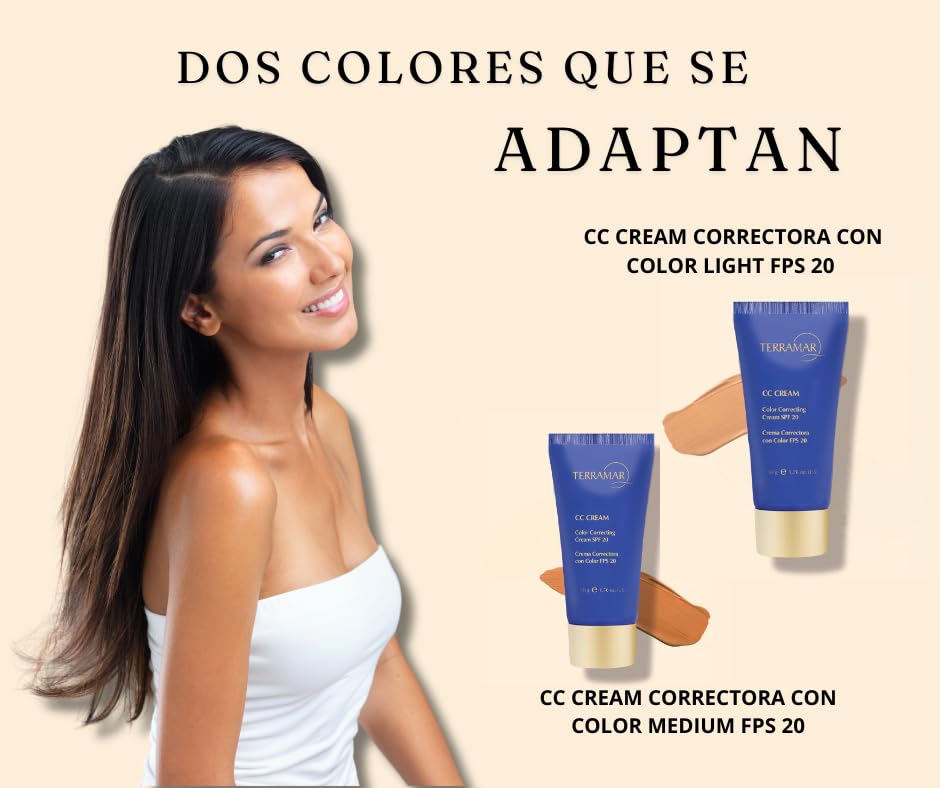 CC CREAM Crema Correctora con Color MEDIUM FPS 20 Terramar Brands