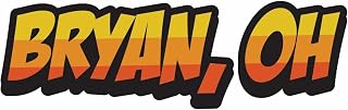Bryan Ohio Comic Style Decorative Flat Magnet – Souvenir Travel Decor (3-Inches Wide)