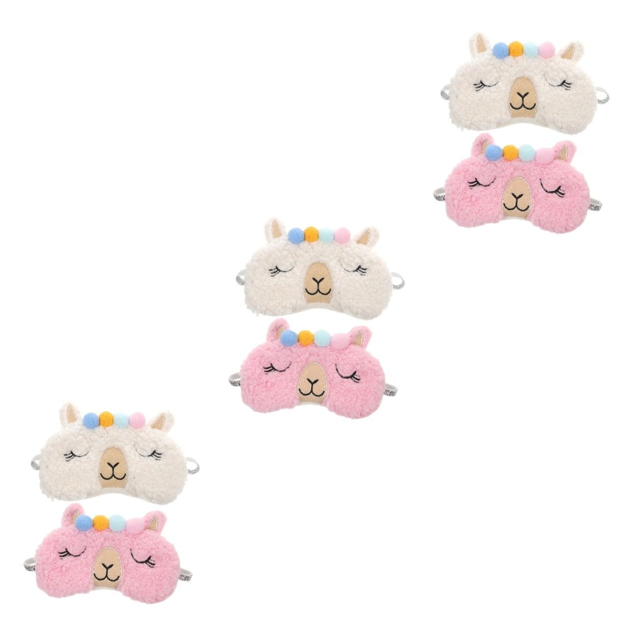 Healeved 3 Set Di Maschera Da Notte Carina Per Dormire Maschera Di Alpaca Da Notte Antiluce Benda Da Viaggio Morbida 2 Pezzi * 3