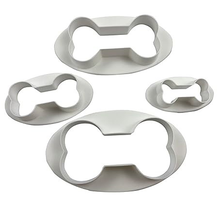 Dog Bone Cookie Cutters 4Pcs/Set, Dog Treats Cookie Cutter, Dog Bone Shapes Cutters, Homemade Dog Biscuit Treats Cutters plastic