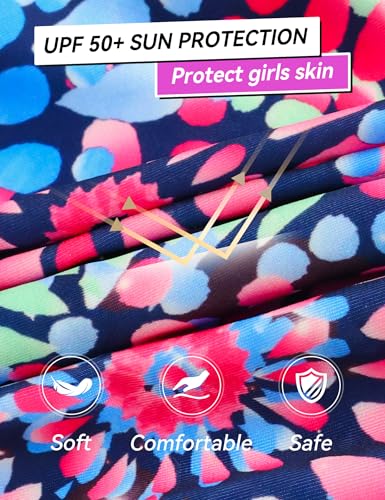 Image of Girls Swimsuit Sleeveless Bathing Suits Back Cutout Summer Swimwear with Removable Chest pad 6-14 Years