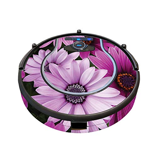 Image of MightySkins Skin Compatible with Shark Ion Robot 750 Vacuum Minimal Coverage - Purple Flowers | Protective, Durable, and Unique Vinyl wrap Cover | Easy to Apply, Remove | Made in The USA