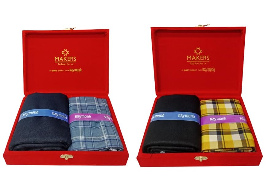 Makers by Raymond Men’s Shirt–Pant Fabric Combo | Elegant Formal Wear | Gift Box Pack-image-43