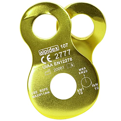 ALPIDEX Seilrolle Umlenkrolle 20 kN - Mobile Pulley Flaschenzug - für Seile bis 11 mm Durchmesser - EN12278, Farbe: Green