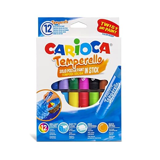 Carioca Témperas de Barra Temperello | Témperas Sólidas de Colores para Niños, Témperas Super Lavables, Colores Surtidos, 12 Uds