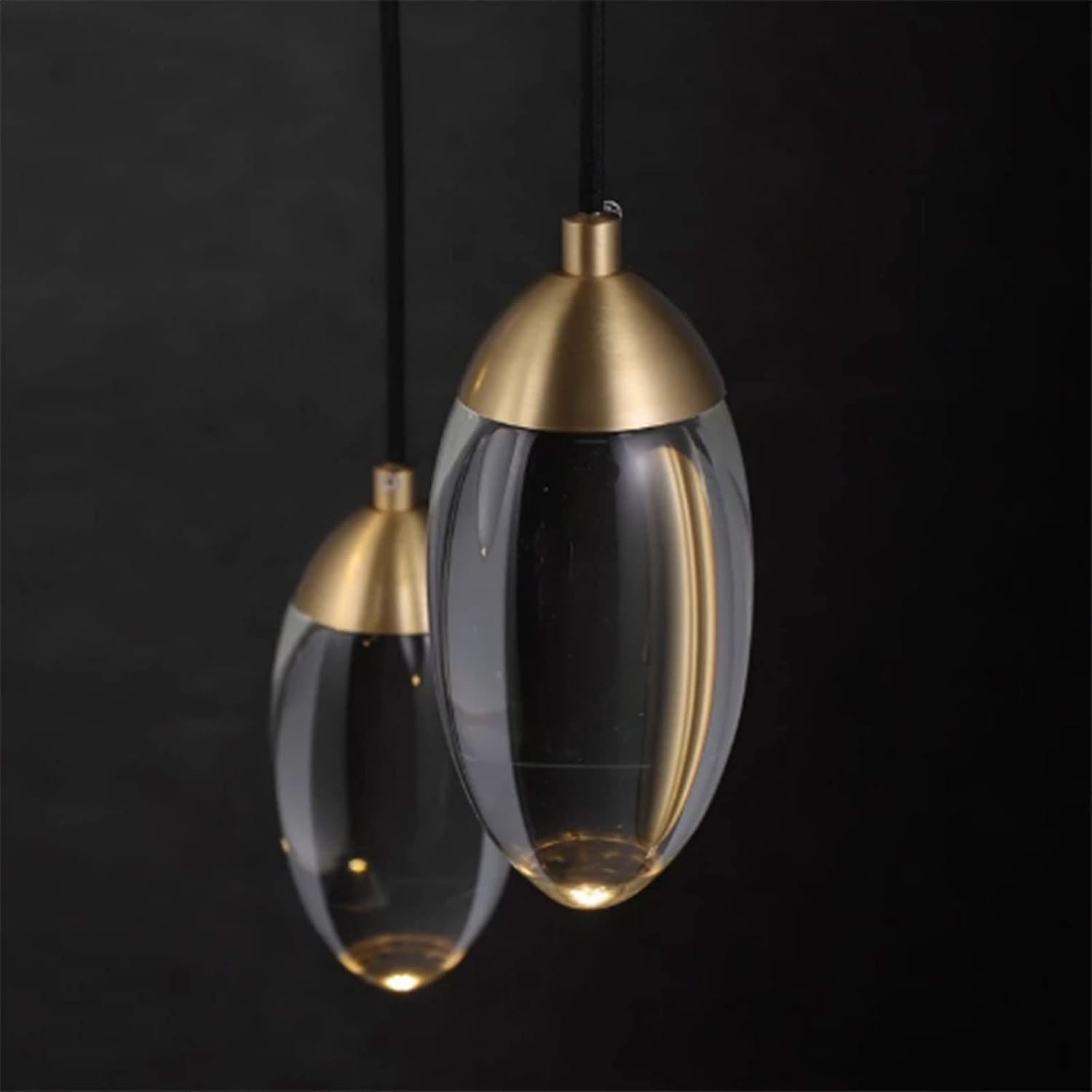Lampadari a sospensione da comodino in rame for camera da letto, luci a testa singola, bar, corridoio, piccola lampada a sospensione, lampadario moderno a LED con sfera di cristallo,luce della cucina