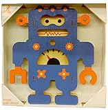 Modern Moose Wood Wall Decor Blue Robot