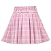 Girls Skirt Pink Grid Check Plaid Pleated School Tennis Mini Casual Size 13-14
