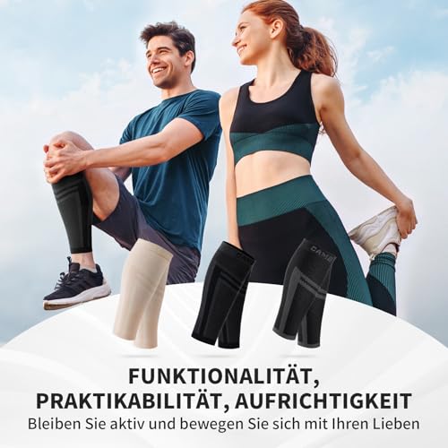 CAMBIVO Wadenbandage x2, Kompressionsstrümpfe Herren Damen, Waden Kompression, Kompressionssocken ohne fuß für Sport, Laufen, Schwellung, Muskelfaserriss