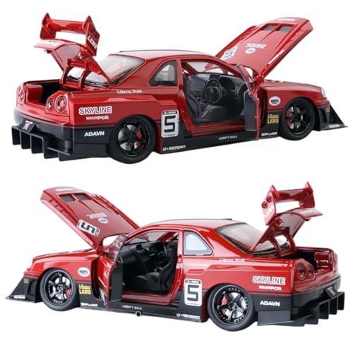 Image of Magicwand 1:24 Scale Die-Cast Nisssan Skyline【Large】 with 4 Openable Doors,Pull Back Action,Lights,Music【Pack of 1】【Random Color】