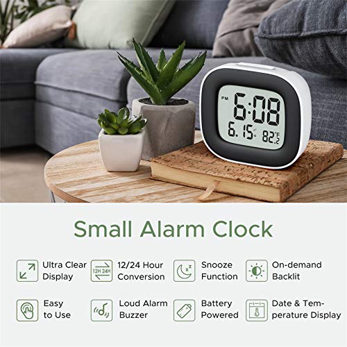 image for Mpow Travel Alarm Clock, Digital Clock with Snooze, Backlit, Temperatu
