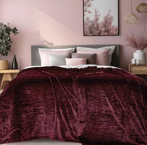 Image of ABRAZO AC Blanket | 300 GSM Lightweight Super Soft Cozy for Bed, Sofa, Couch, Travel & AC Room | Single Bed 160x220 cm | Solid Color | Breathable All-Season Comfort