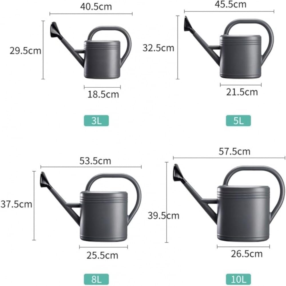 SLLS 家庭菜園用大容量じょうろ 耐衝撃設計 多容量選択式 スプリンクラー機能付 北欧風プラスチック製 花苗水撒き鉢植え対応 防滴