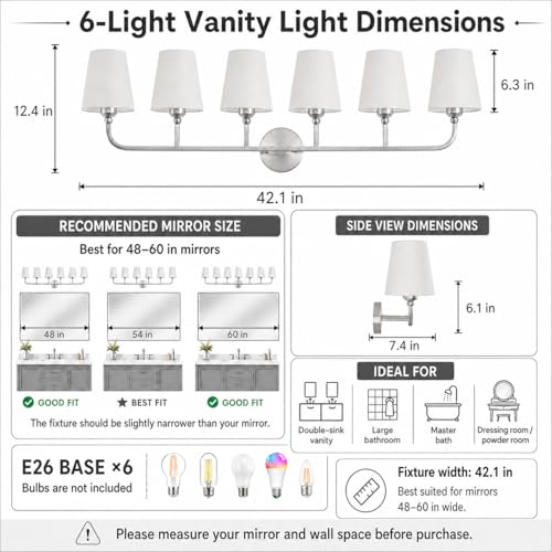 Image of Bathroom Vanity Light Brushed Nickel Bathroom Lighting Fixtures Over Mirror