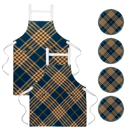 Tablier de cuisine multicolore avec 4 broches d'ajustement