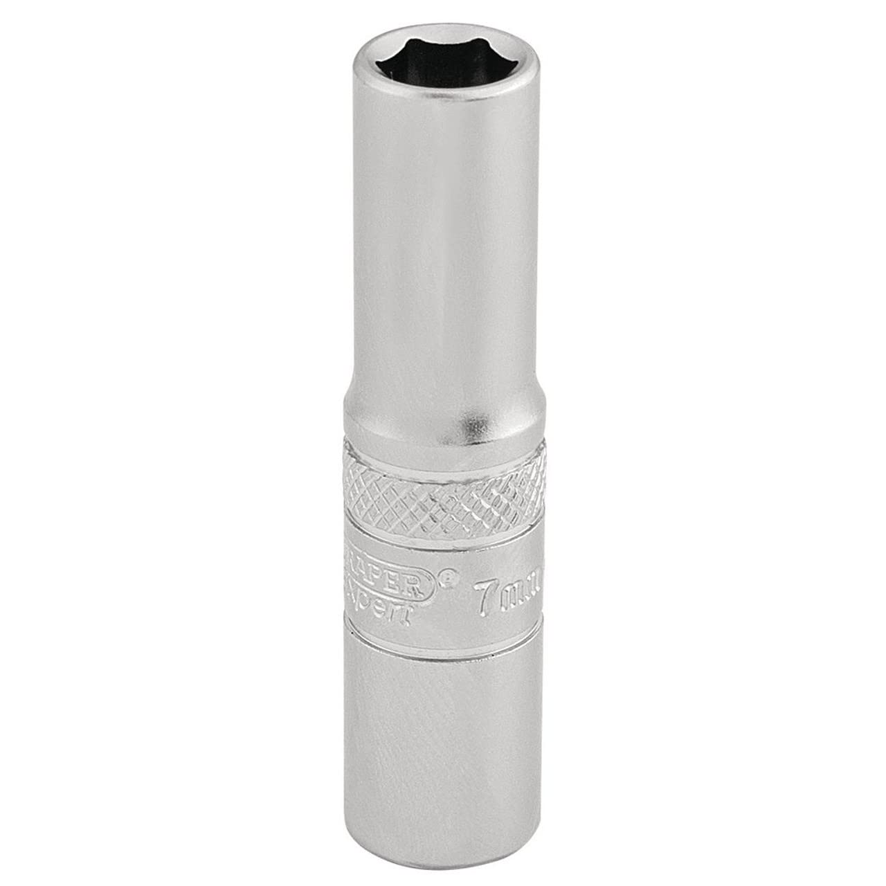 Draper 16527 1/4 Inch Square Drive 6 Point Metric Deep Socket, 7mm, Blue