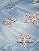 KIDSCOOL SPACE Girls Jeans,Ripped Holes Pink Sequin Stars Fashion Denim Pants,Light Blue,6-7 Years