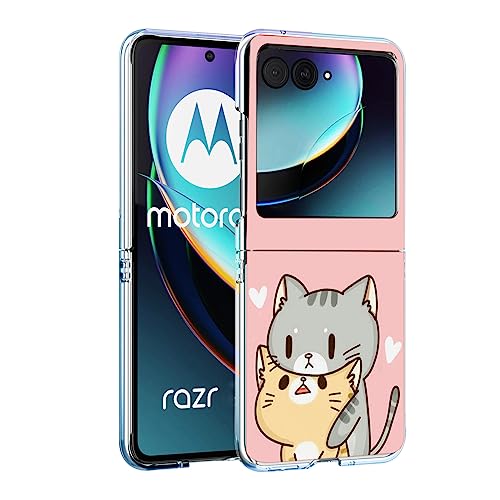 Coque Motorola Razr+ 2023 chat jaune pour vos sorties