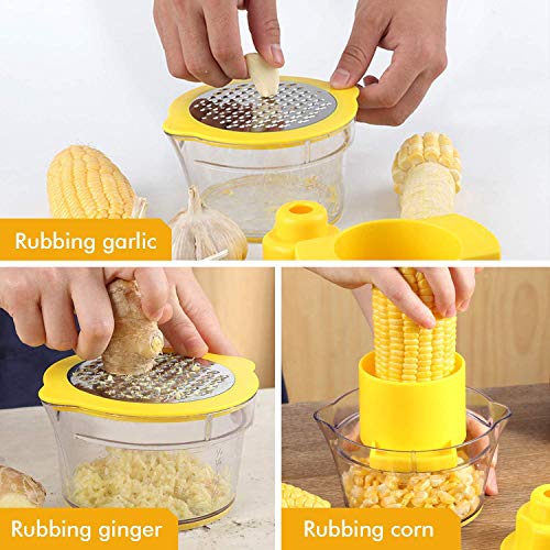 Bingxqiso Corn Garlic Peeler, Multifunctional 4-In-1 Corn Peeler, Corn Sheller, Corn Thresher, Corn Kernel Remover Ginger Grater, Corn On The Cob Remover Kitchen Practical Tool #TOP3