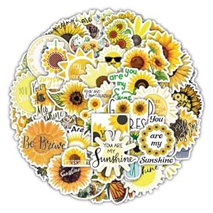 50 calcomanías de afirmación de girasol, calcomanías estéticas motivacionales para adultos, adolescentes, niños, citas positivas para botellas de agua, laptop, calcomanías para álbumes de recortes