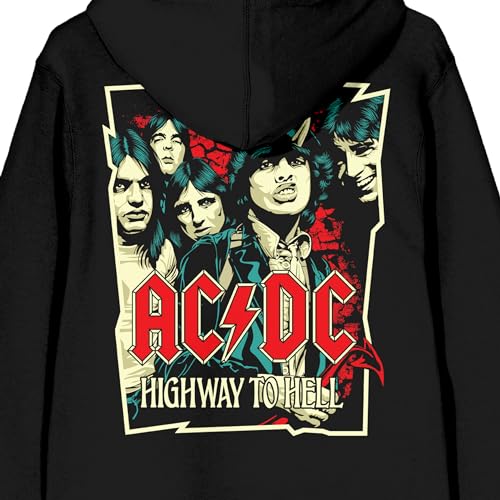 Bioworld ACDC Highway to Hell Logo Adult Black Zip-Up Hoodie4