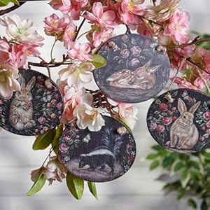 Primitives by kathy woodland spring ornament set  urban country home decor